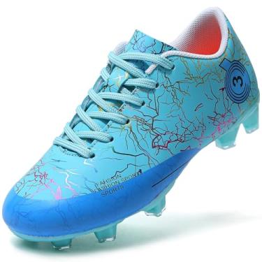Imagem de DimaiGlobal Chuteiras de futebol para crianças, meninos, meninas, chuteiras de futebol para atividades ao ar livre, uso interno, tênis atlético, espigões profissionais, juvenil, gramado, tênis