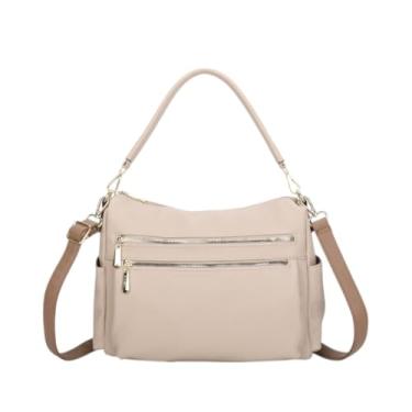 Imagem de Bolsa Feminina Alça Ombro Transversal Tiracolo Couro (Bege)