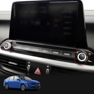 Imagem de JUIVEEL Tampa de botão de ajuste de volume de áudio de rádio de carro, capa de botão de controle de volume de rádio compatível com acessórios Kia Forte 2019-2024 (prata)