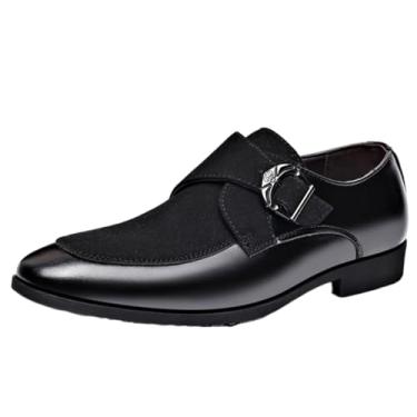 Imagem de Tênis masculino fashion casual verão cor sólida negócios formal sola macia sapatos de couro, Preto, 42