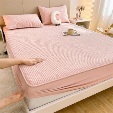 Imagem de Capa de colchão, lençóis de cama com elástico, capa protetora de colchão macio, sem rugas, não desbota, respirável, totalmente elástico, para quartos principais e de hóspedes - Tipo 05||180 x 200 cm