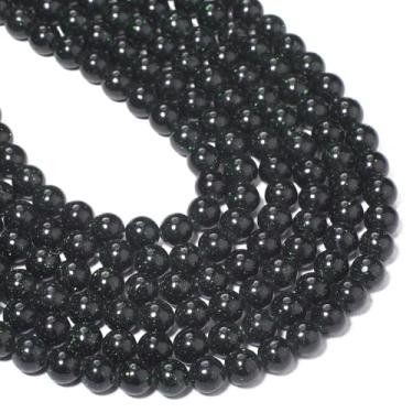 Imagem de Yochus 60 contas de pedra lisa redonda de arenito verde para fazer pulseiras, contas de pedras preciosas naturais de 6 mm para fazer joias, colar e brinco DIY