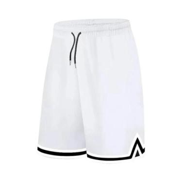 Imagem de Bermuda De Basquete Masculina Listrada Até O Joelho, Ajuste Solto, Sec