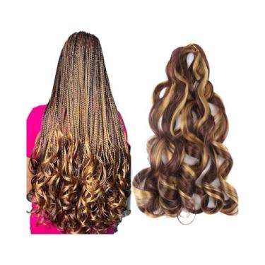 Imagem de Extensões De Cabelo Sintético Ombre Cacheado Francês Com Ondas Soltas 