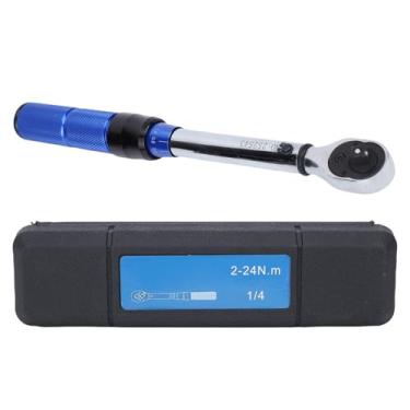 Imagem de Fafeicy Chave de Torque de Direção Dupla Com Acionamento de 1/4 de Polegada, Tipo Clique de 72 Dentes de 2-24 N·m Com Caixa de Armazenamento para Manutenção Precisa de Motocicletas e