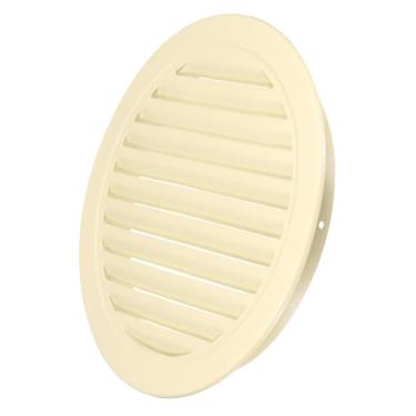 Imagem de PATIKIL Saída de ar redonda de 30,5 cm, tampa da grade da grelha de alumínio Soffit ventilação HVAC para teto parede telhado banheiro cozinha garagem duto galpão garagem, bege