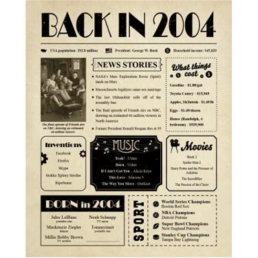 Imagem de Back in 2004 Birthday Card - 19th Birthday Gift for Women or Men - 19th Birthday Decoration for Her or Him - Table Centerpiece for 19 Years Old Birthday Party [Poster Unframed 8x10]