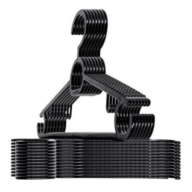 Imagem de Kit 15 Cabides Adulto Preto Antideslizante Reforçado | Cabide Resistente Para Roupas Pesadas Calças Camisetas | Contém Porta Gravata, Cinto e Lenço,Camisas, Ternos Gancho p/Vestido - Premium