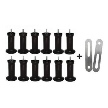 Imagem de 12 Pés Varian Preto Cama Box/baú Queen King + 2 Chapa União - Zoe & Ch