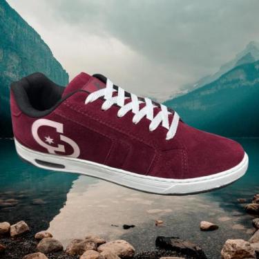 Imagem de Tênis Skate street DYC Net Masculino Moda Jor, Bordô, 42