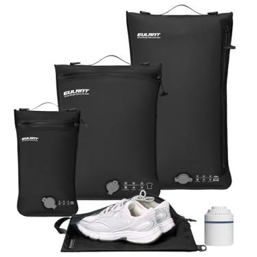 Imagem de Eulant Conjunto de 4 sacos de embalagem a vácuo para viagem com bomba, organizador profissional com zíper IPX8 para malas, mochila, organizadores de embalagem para embalagem de roupas (conjunto com 4