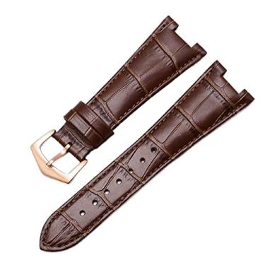 Imagem de SAAWEE Pulseira de relógio de couro genuíno para Patek Philippe 5711 5712G Nautilus Watch Men and Women Special Notch Watch Strap 25 mm x 12 mm, 25-12mm, Ágata