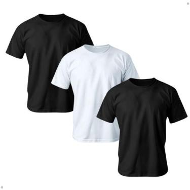 Imagem de Kit 3 Camisetas Masculina 100% Algodão Básica Premium 30.1 - Sem Marca