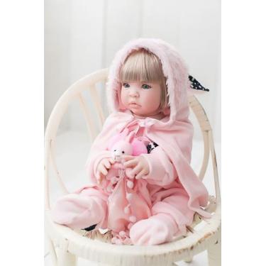 Imagem de Bebê Reborn Hora Do Banho Loira 100% Silicone Rosa Bebê - Meu Xodó