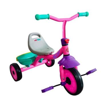Imagem de Triciclo Infantil 3 Rodas Unitoys Com Cesta Rosa Menina