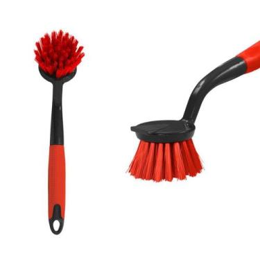 Imagem de Escova Limpeza Multiuso Redonda Cabo Raspador Powermaid