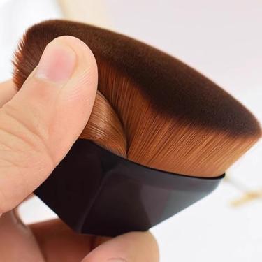 Imagem de Pincel de base multifuncional magia preta grande, sem costura, sem absorção, ferramenta cosmética profissional para creme líquido e pó