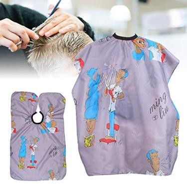 Imagem de Dioche Avental de Cabeleireiro Infantil, Padrão de Desenho Animado, Corte de Cabelo, Vestido de Tingimento, Capa para Crianças, Casa, Barbeiro, Salão de Beleza, Nylon, Roxo, Cinza (Cinza)