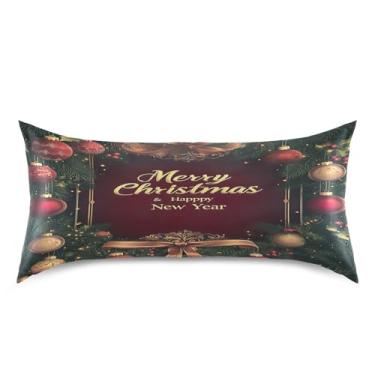 Imagem de Blueangle Fronha de cetim com laço de fita dourada para cabelo e pele, fronha de seda, tamanho king (50,8 x 101,6 cm) - Capas de almofada de cetim refrescantes com fecho de envelope (328)