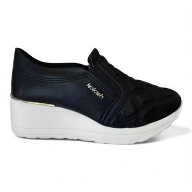 Imagem de Tênis Slip On Feminino Kolosh Plataforma Conforto C1419A, Preto, 38