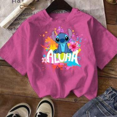 Imagem de Blusa Feminina Manga Curta Estampa Exclusiva Stitch - Dinka, m, Rosa p