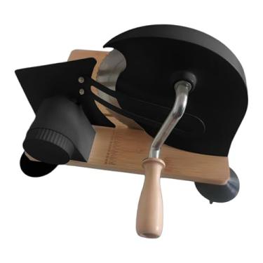 Imagem de Generic Fatiador de pão manual com espessura ajustável, base dobrável, corte uniforme para pão de fermentação caseiro, Preto