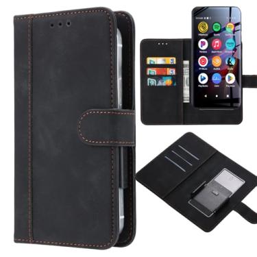 Imagem de Ranyi Capa para MP3 Player infantil Luoran M4S/Luoran M4Pro, carteira de couro universal com suporte para cartão, capa de proteção magnética para Luoran M4S/Luoran M4Pro 10.2 cm Kids MP3 Player