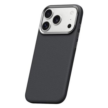 Imagem de Genérico Capa magnética para iPhone 17/17 Pro/17 Pro MAX, capa protetora para câmara de PC rígida fina à prova de impactos (Black, 17)