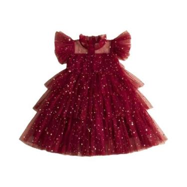 Imagem de Vestido De Festa De Aniversário Para Meninas Com Lantejoulas E Tule, E