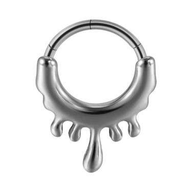 Imagem de Piercing De Septo Em Aço Cirúrgico Com Design De Caveira Preta, Brinco