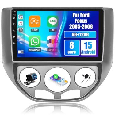 Imagem de [8 núcleos 6G + 128G] Android 15 estéreo para carro para Ford Focus 2005-2008 com carro sem fio CarPlay Android Auto, 22.9 cm Touchscreen Car Radio com Mirror Link WiFi/GPS DSP Bluetooth FM/RDS Hi-Fi
