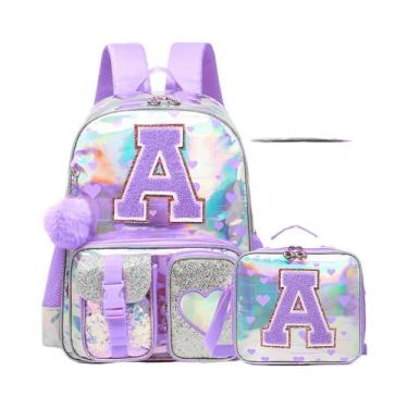 Imagem de Mochila Infantil Com Estampa De Letras Para Meninas, Mochila Escolar P