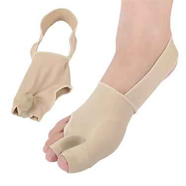 Imagem de Protetor de alisador de joanete para alívio da manga, com divisória acolchoada de joanete elástico, corretor de sobreposição de hallux valgus ortopédico, protetor de bota e bico de