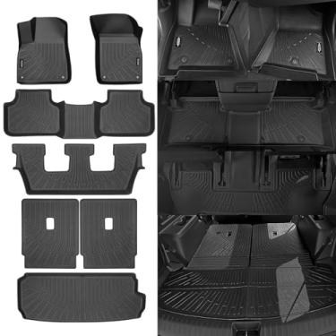 Imagem de NQOQN Tapetes de chão para Audi Q7/SQ7 2020-2025 7 assentos para todos os climas, tapete de porta-malas e tapetes de encosto para Audi Q7 Acessórios Guard Inodoro Antiderrapante Forro de piso