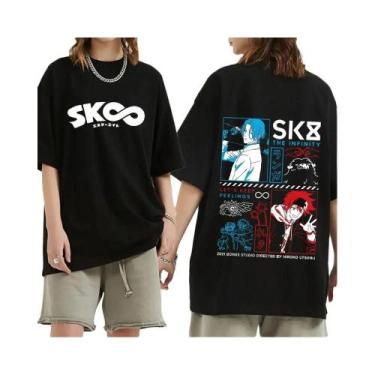 Imagem de Camiseta Feminina Kawaii Com Estampa De Desenho Animado De Skate, Top 