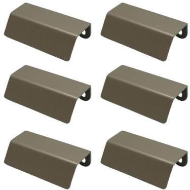 Imagem de Kit 6 Puxadores PV22 80 Alça de Sobrepor Bronze Para Móvel Armários Ga