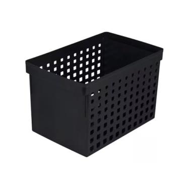 Imagem de Caixa arquivo plástico preta para pastas suspensas, organização de documentos A4, estrutura resistente, ideal para escritórios, arquivos e uso diário (Largo)