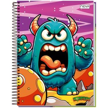Imagem de CADERNO UNIVERSITÁRIO C/D ESPIRAL 1 MATÉRIA 80 FLS MONSTERS