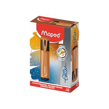 Imagem de Marca Texto FluoPeps Glitter Metal Bronze, Caixa com 12 Unidades, Maped