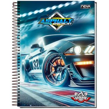 Imagem de CADERNO UNIVERSITÁRIO C/D ESPIRAL GARAGE 10 MATÉRIA 160 FLS GOFRADO