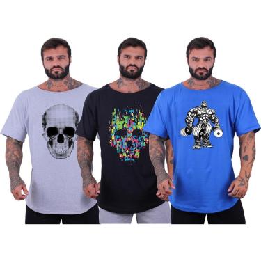 Imagem de Kit 3 Camisetas Morcegão Masculina MXD Conceito Fitness Academia Musculação-Masculino