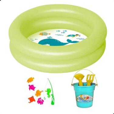 Imagem de Piscina Inflavel 28l Bebes Pescaria Infantil Brinquedo Praia - KIDSBEH