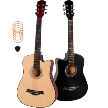 Imagem de Violão Clássico Acústico Aço Iniciantes Para Destros Marrom Claro, Pre