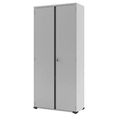 Imagem de Armário Aço Escritório Fechadura 4 Prateleiras EA301 Cinza - Elite Aço