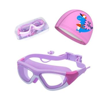 Imagem de Kit Óculos e Touca de Natação Infantil Hero Band Coleção Tibumm, Roxo 