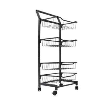 Imagem de Carrinho utilitário Apoio de braço duplo com rack armazenamento multicamadas rodas, lanches, carrinho pequeno, móvel, chão cozinha e quarto