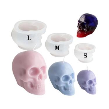 Imagem de Molde De Silicone Grande Em Forma De Crânio 3D Para Resina Epóxi, Fabr