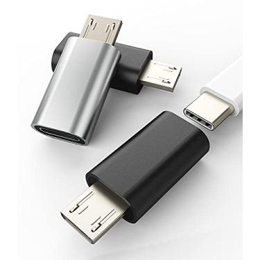 Imagem de HOYULLI Adaptador USB C fêmea para micro USB macho (pacote com 3) cabo tipo C conversor de carregador conector de sincronização de dados Android para iPad Thunderbolt cabo de carregamento para Galaxy