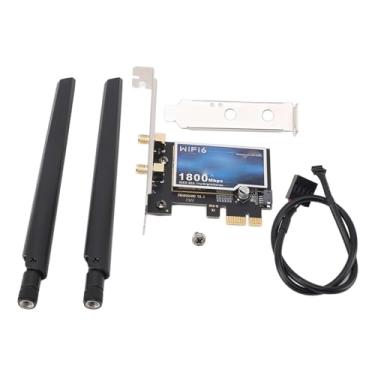 Imagem de Jopwkuin Placa de Rede PCIE Dual Band Gigabit 1800Mbps WiFi 6 PCIE Adaptador Sem Fio para Computador Desktop, Velocidade Rápida de Internet para Jogos e Streaming, Compatível Com Roteadores e
