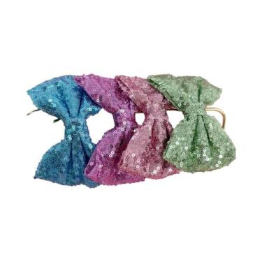 Imagem de Laços De Cabelo Com Lantejoulas De 5 Polegadas Para Meninas, Pacote Co